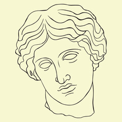 greek woman sculpture, sculpture line, antique classical sculpture, ancient sculpture, hand drawn, boho colors, classical sculpture, modern style