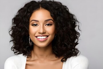 Naklejka premium Portrait of a beautiful young afro american businesswoman. generative AI
