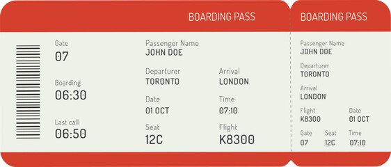 Airline boarding pass