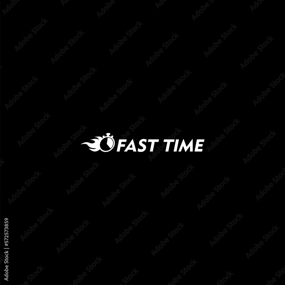 Sticker fast time logo icon isolated on dark background