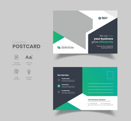 Corporate Business Postcard Template Design
