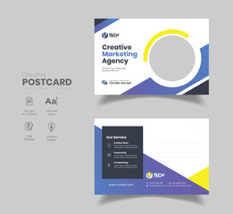Corporate Business Postcard Template Design