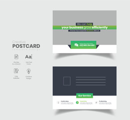 Corporate Business Postcard Template Design