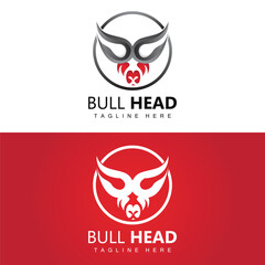 Bull Head Logo, Farm Animal Vector, Livestock Illustration, Company Brand Icon