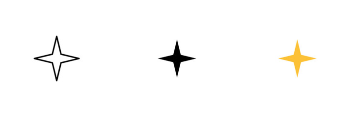 Star icon. Rating, charts, evaluation, feedback, favorites. Vector set of icons in line, black and colorful styles isolated on white background.