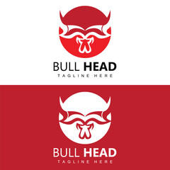 Bull Head Logo, Farm Animal Vector, Livestock Illustration, Company Brand Icon