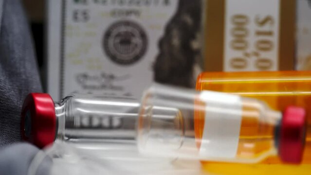Covid Noro Virus vile for syringe pharmaceutical booster shot pandemic medication