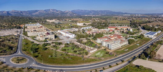 Fototapeta na wymiar University of the Balearic Islands, aerial view, Majorca, Balearic Islands, Spain