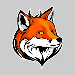 Illustration vector of fox head mascot. Logo design template for sport or gaming team