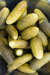 Appetizing pickles cucumbers in the bowl	