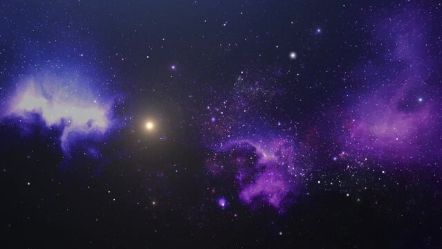 purple nebula moving in outer space