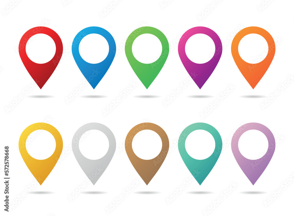 Aufkleber map pin icon in flat style. pointer destination vector illustration on isolated background. gps navi
