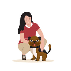 Flat design of happy people with dogs. Illustration for website, landing page, mobile app, poster and banner. Trendy flat vector illustration