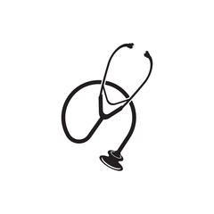 Doctor equipment simple stethoscope icon,illustration design template