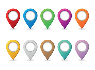 Map pin icon in flat style. Pointer destination vector illustration on isolated background. Gps navigation sign business concept.