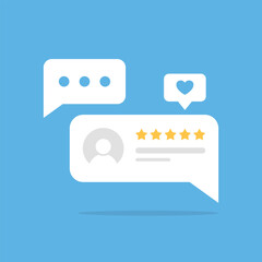 User reviews and feedback icon in flat style. Product rating vector illustration on isolated background. Review feedback sign business concept.