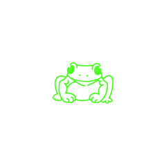 vector illustration of cute green frog