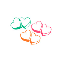vector illustration of colorful hearts