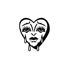 vector illustration of crying face concept