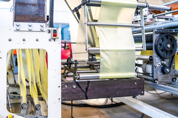 production of plastic bags in the factory