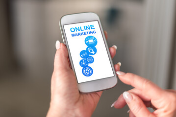 Online marketing concept on a smartphone