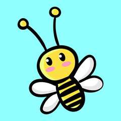 Illustration of a little be flying with the eyes open. Vector illustration
