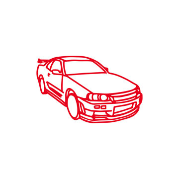 vector illustration of a red car