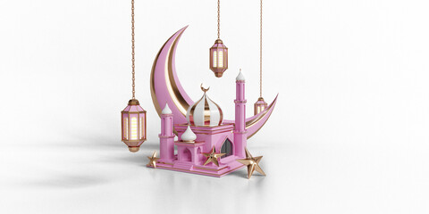 3D rendered ramadan mosque design