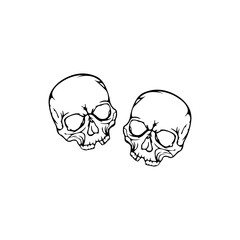 vector illustration of two skulls with concept