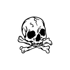 skull illustration vector with concept
