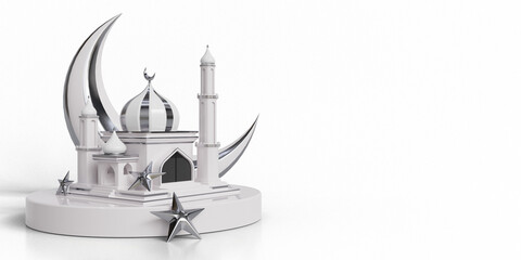 Obraz premium 3D rendered ramadan mosque design