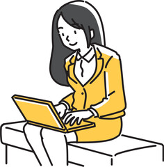 ノートパソコンで仕事をする女性