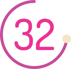 Number 32 Circle