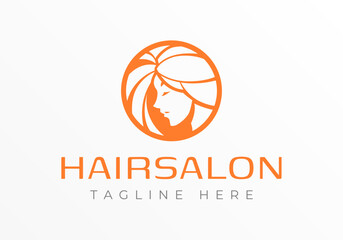 Woman Hair Salon Logo Design Template