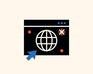 Geometric web illustration. Vector site icon in flat design art.
