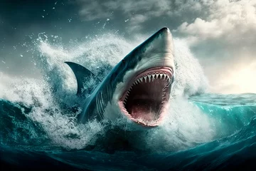 Fatal shark attack. Generative AI © Oleksandr