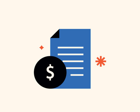 blue document with dollar sign icon clip art preview