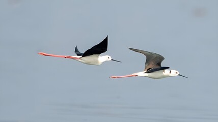 The black-winged stilt (Himantopus himantopus)