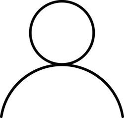 minimal icon illustration with a human avatar sign