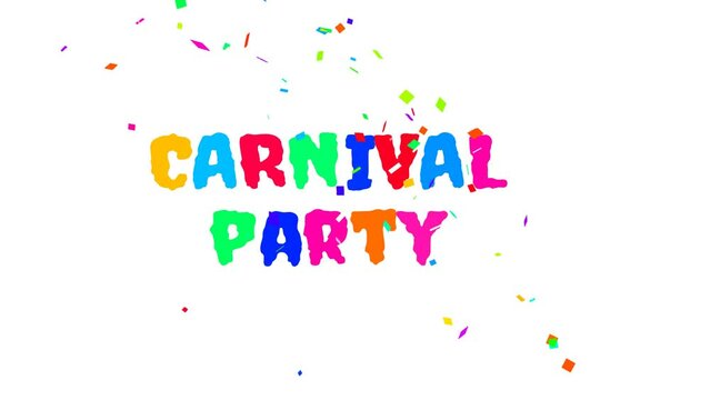 Carnival party Animated text colorfull transparant background for carnival party poster design. suitable for greeting card and carnival celebrations