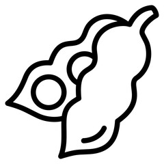 Soybean icon for food, allergy, allergen, nutrition, organic and seafood
