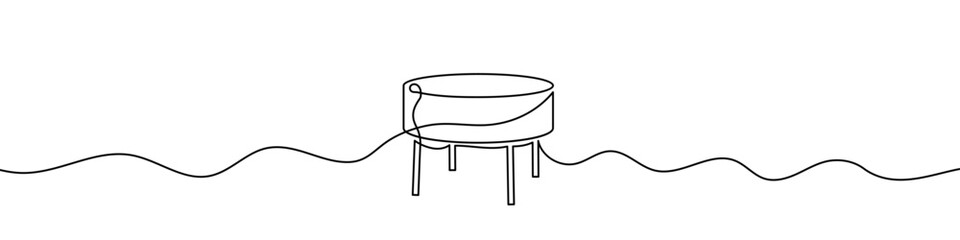Continuous linear drawing of chair. Single line drawing of chair. Vector illustration. Line art of stool