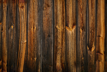 Wall of old pine boards