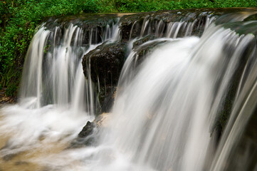 Fototapeta na wymiar Roztocze waterfall on the river Jeleń near Susiec