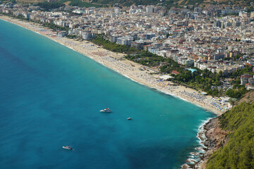 Fototapeta na wymiar Aerial View of Alanya Town in Antalya, Turkiye