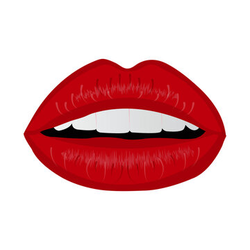 red lips isolated on white background