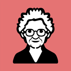 old woman in glasses