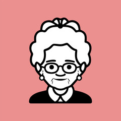 old woman with glasses 