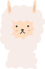 alpaga face, cartoon animal