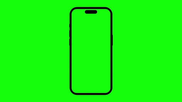 Phone Mockup with green screen. Mock up chromakey for mobile phone app. Motion zoom top view Seamless Loop 3D 4K